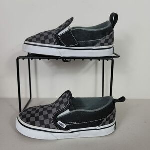 Vans Kids Toddler Plaid Slip on black Sz 3